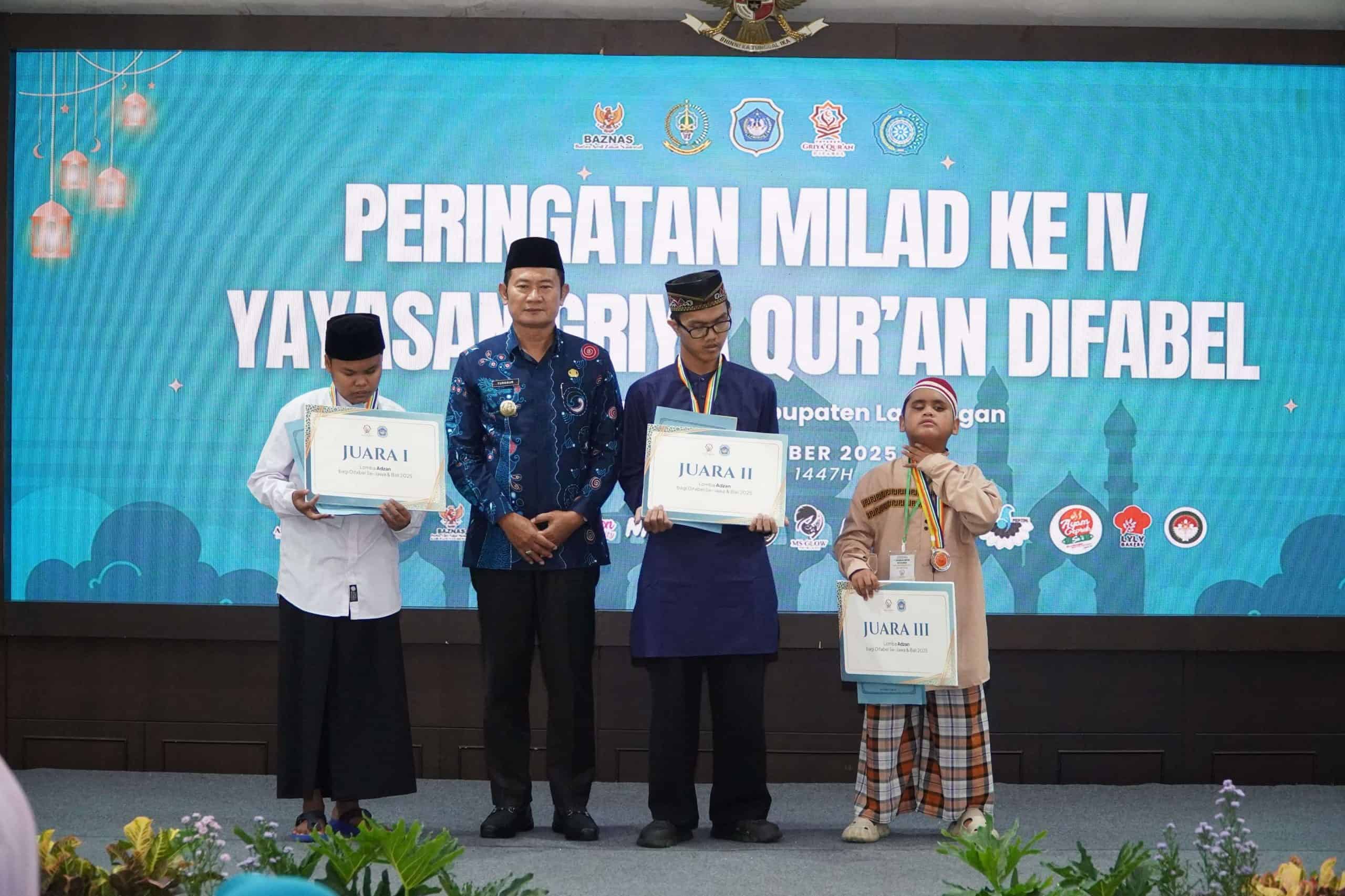 Bupati Lamongan Hadiri Milad Ke-4 Yayasan Griya Quran Difabel