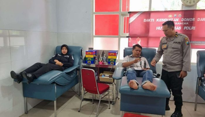 Polres Lamongan Gelar Donor Darah Peringati HUT Humas Polri ke-74