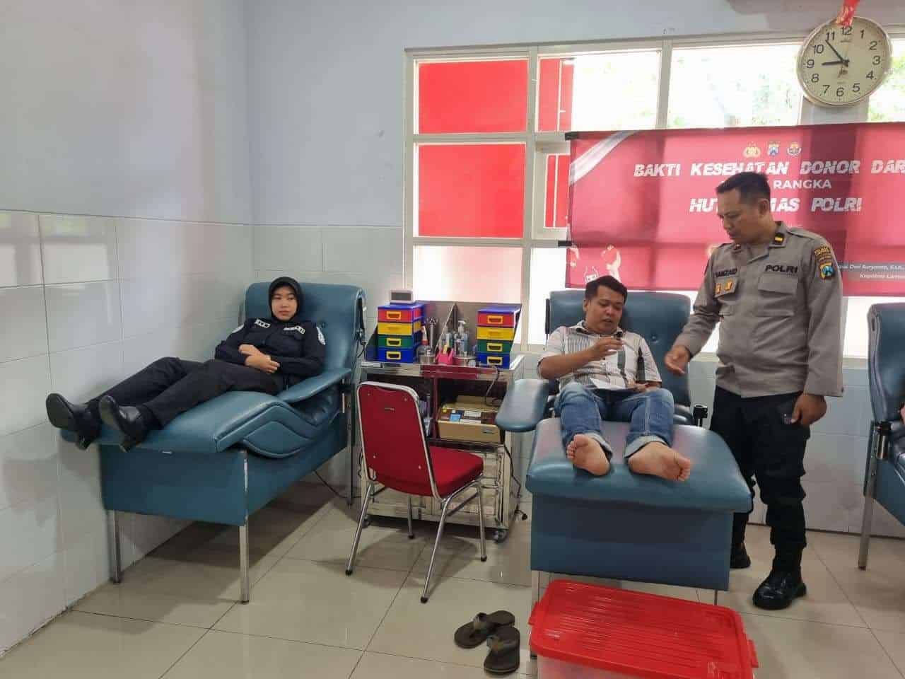 Polres Lamongan Gelar Donor Darah Peringati HUT Humas Polri ke-74